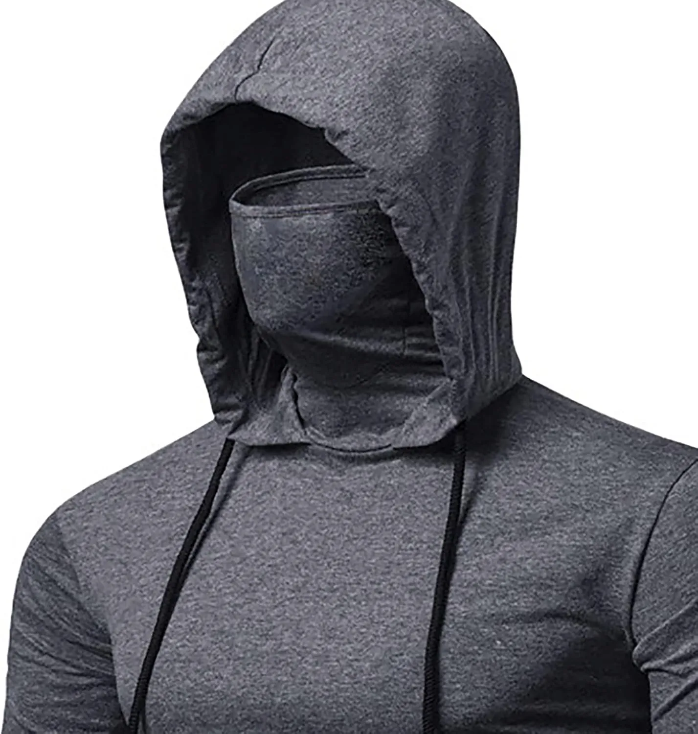 Ymosrh Mens Shirts with Hoodies Long Sleeve T Shirts Athletic Running Gym Workout Casual Hooded Tee Top Shirt, M-3XL