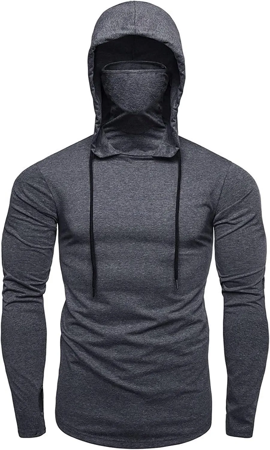 Ymosrh Mens Shirts with Hoodies Long Sleeve T Shirts Athletic Running Gym Workout Casual Hooded Tee Top Shirt, M-3XL