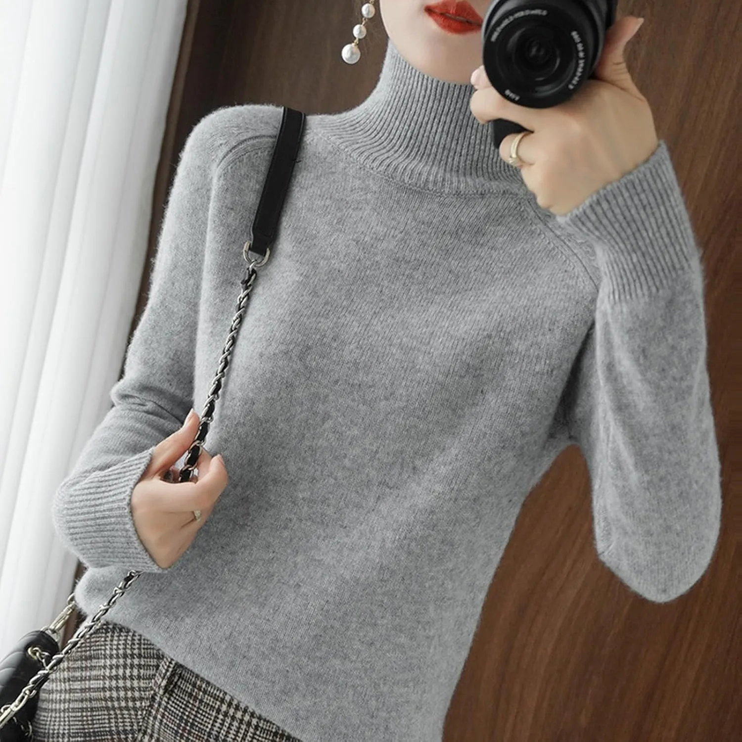 Ymosrh Women's Casual Sweaters Fall Winter Sweaters Oversized Long Batwing Sleeve Casual Pullover Sweater Tops, M-2XL