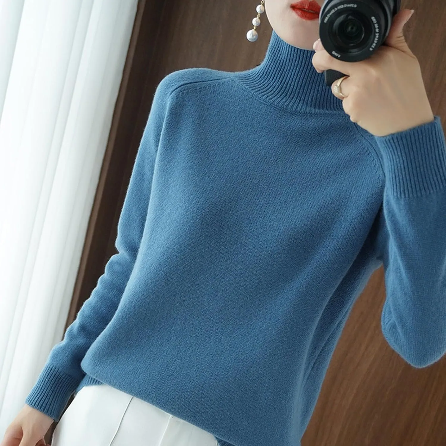Ymosrh Women's Casual Sweaters Fall Winter Sweaters Oversized Long Batwing Sleeve Casual Pullover Sweater Tops, M-2XL