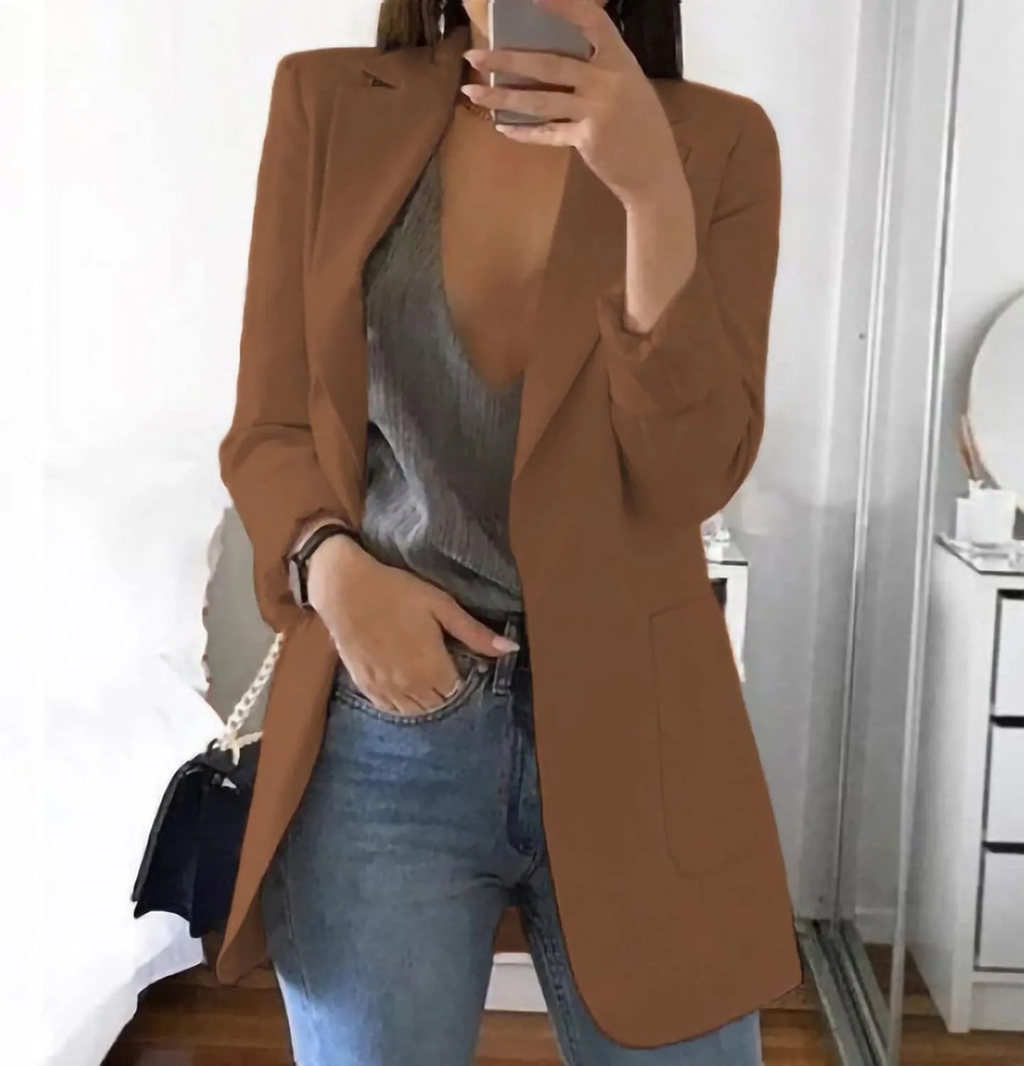 ZEFOTIM Blazers for Women Print Light Weight Trendy Trench Coats Ladies Work Professional Fashion Casual Jackets