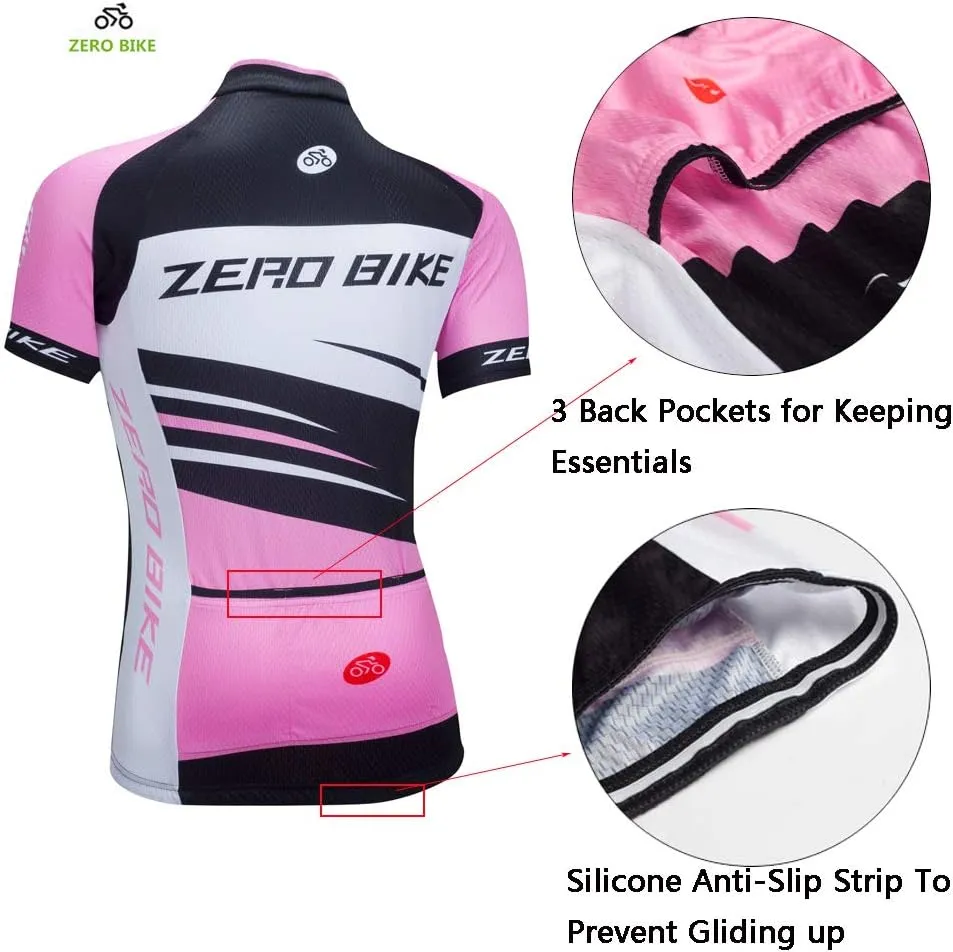 ZEROBIKE® Women's Short Sleeve Cycling Jersey Jacket Cycling Shirt Quick Dry Breathable Mountain Clothing Bike Top