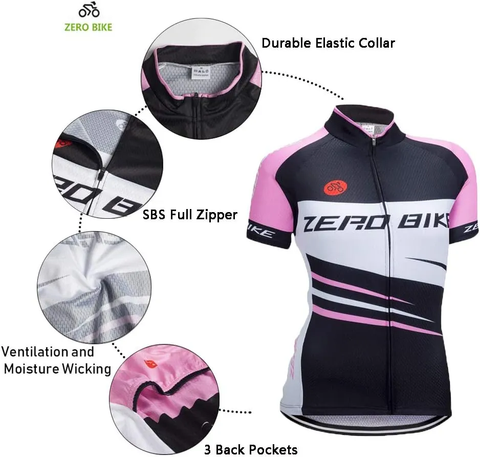 ZEROBIKE® Women's Short Sleeve Cycling Jersey Jacket Cycling Shirt Quick Dry Breathable Mountain Clothing Bike Top